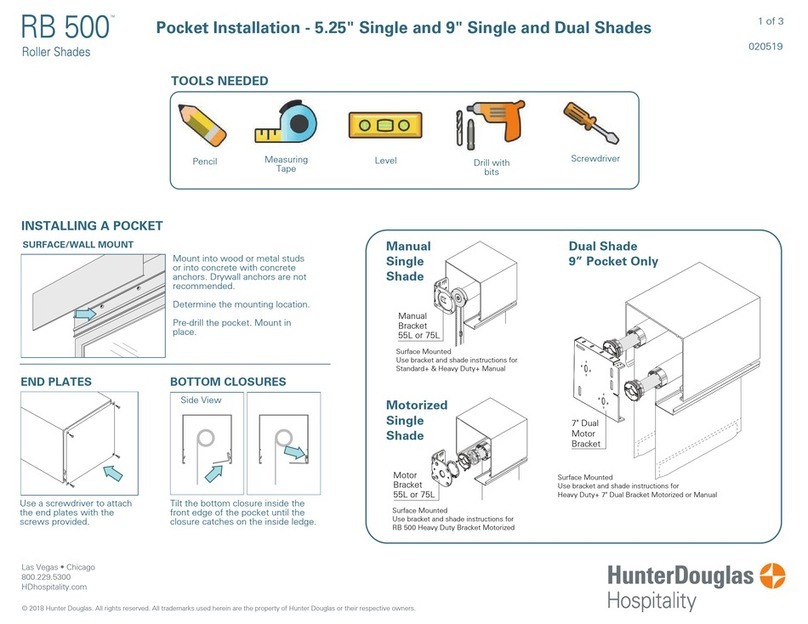 HunterDouglas RB 500 Manuel utilisateur