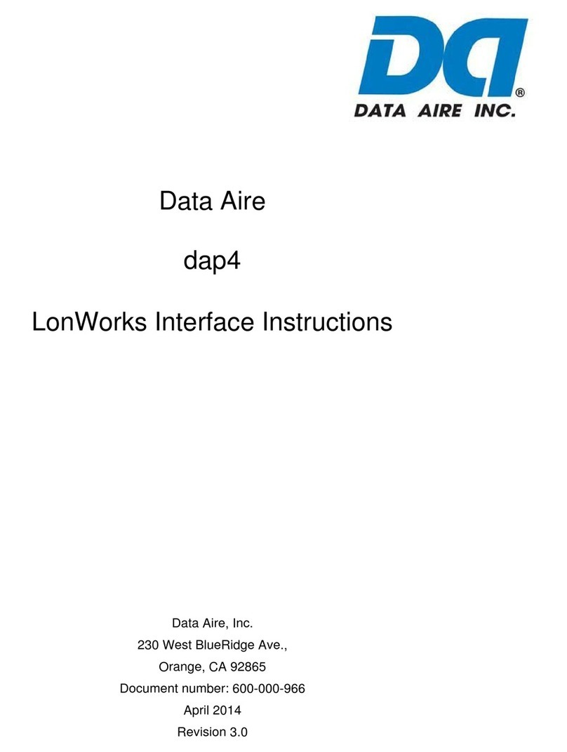 Data Aire LonWorks dap4 Manuel utilisateur Data Aire LonWorks dap4 Manuel utilisateur