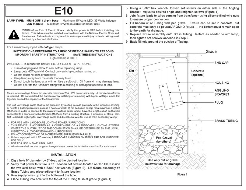Beachside Lighting E10 Manuel utilisateur Beachside Lighting E10 Manuel utilisateur