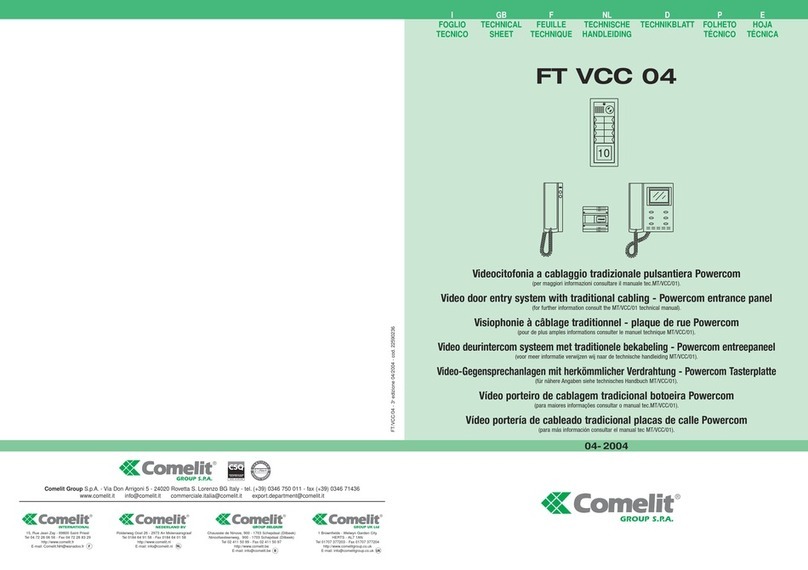 Comelit FT VCC 04 Mode d’emploi Comelit FT VCC 04 Mode d’emploi