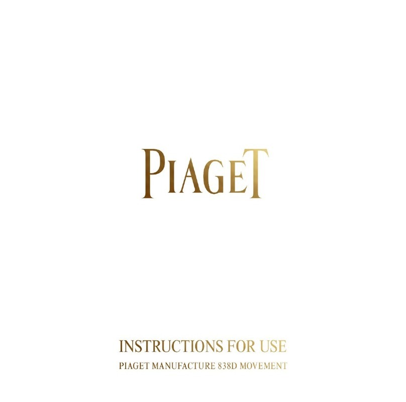 Piaget 838D Manuel utilisateur