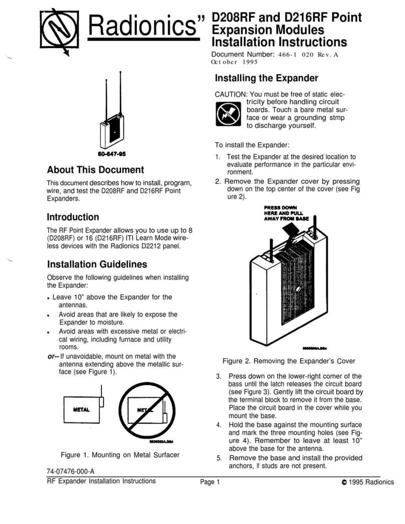 Radionics D208RF Manuel utilisateur