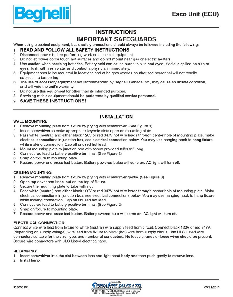 Beghelli Esco Unit Manuel utilisateur