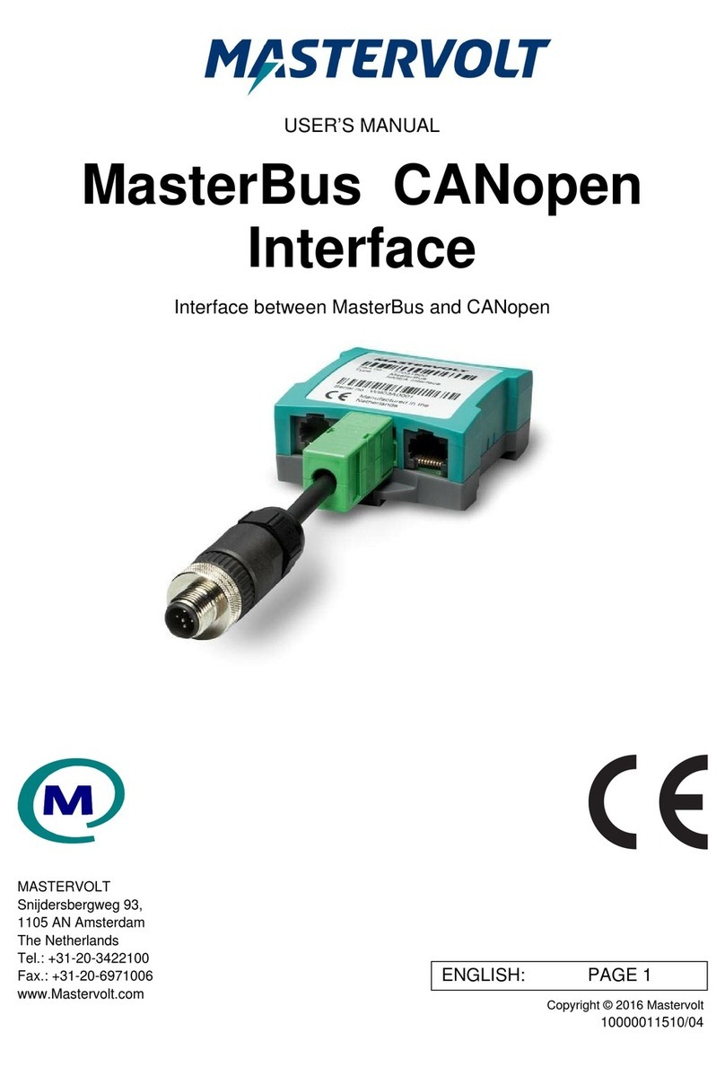 Mastervolt MasterBus CANopen Interface Manuel utilisateur