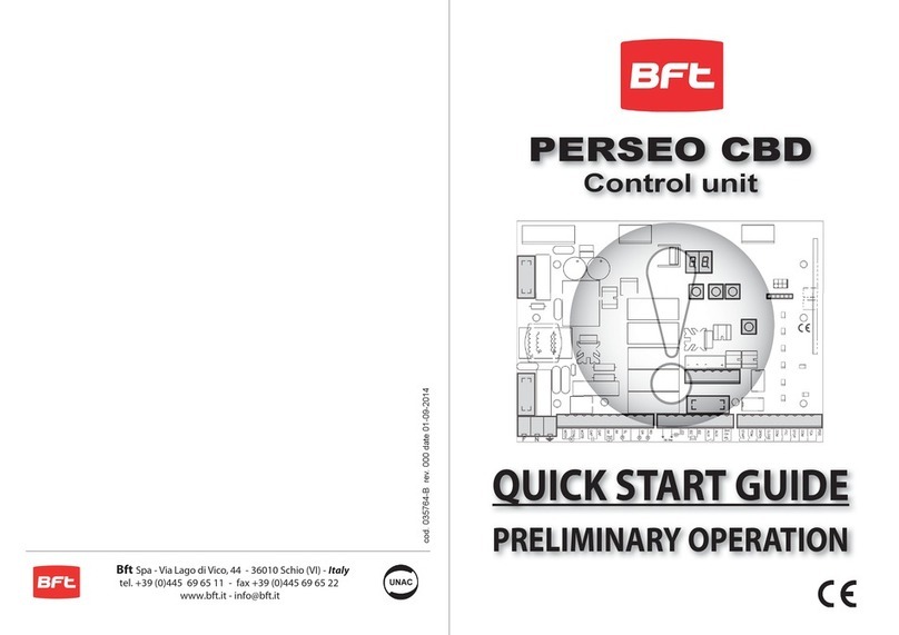 BFT PERSEO CBD Manuel utilisateur