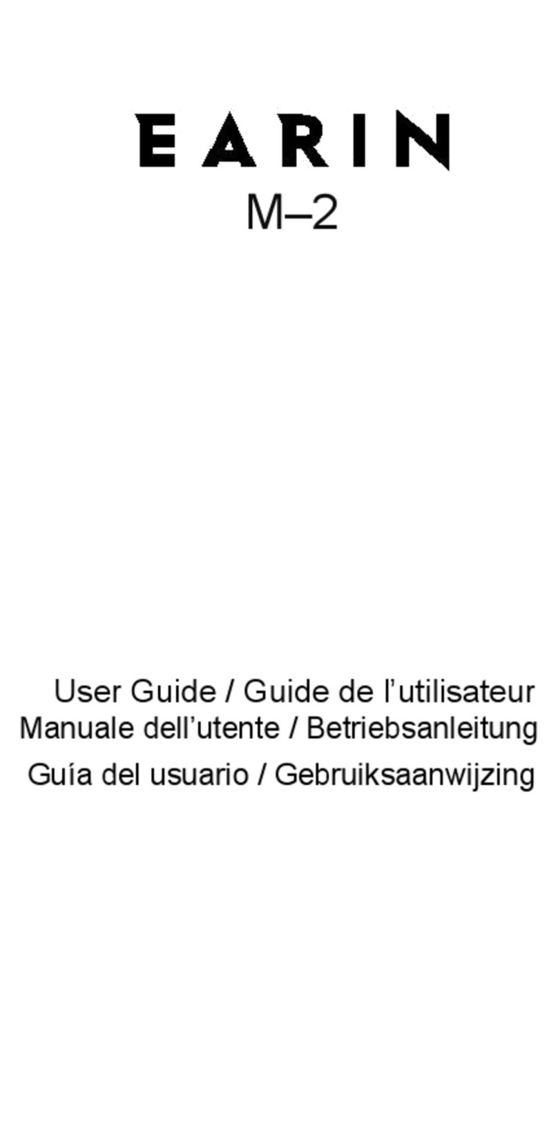 EARIN M-2 Manuel utilisateur