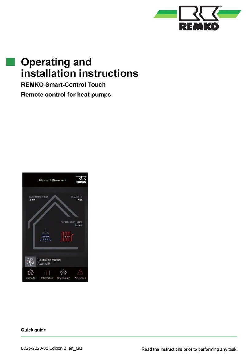 REMKO Smart Control Touch Manuel utilisateur