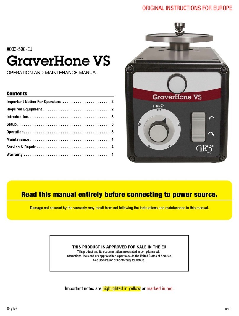 GRS GraverHone VS Manuel utilisateur