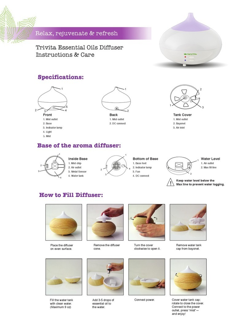 Trivita Essential Oils Diffuser Manuel utilisateur
