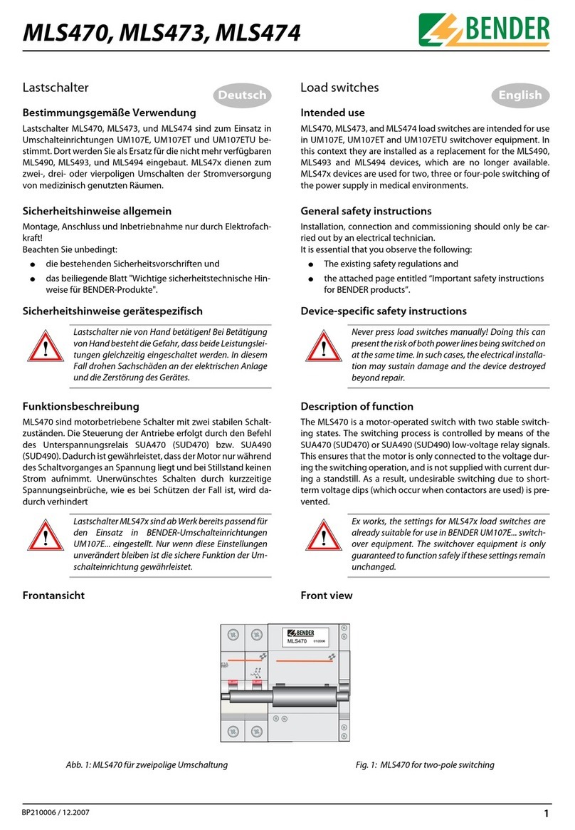 Bender MLS470 Manuel utilisateur