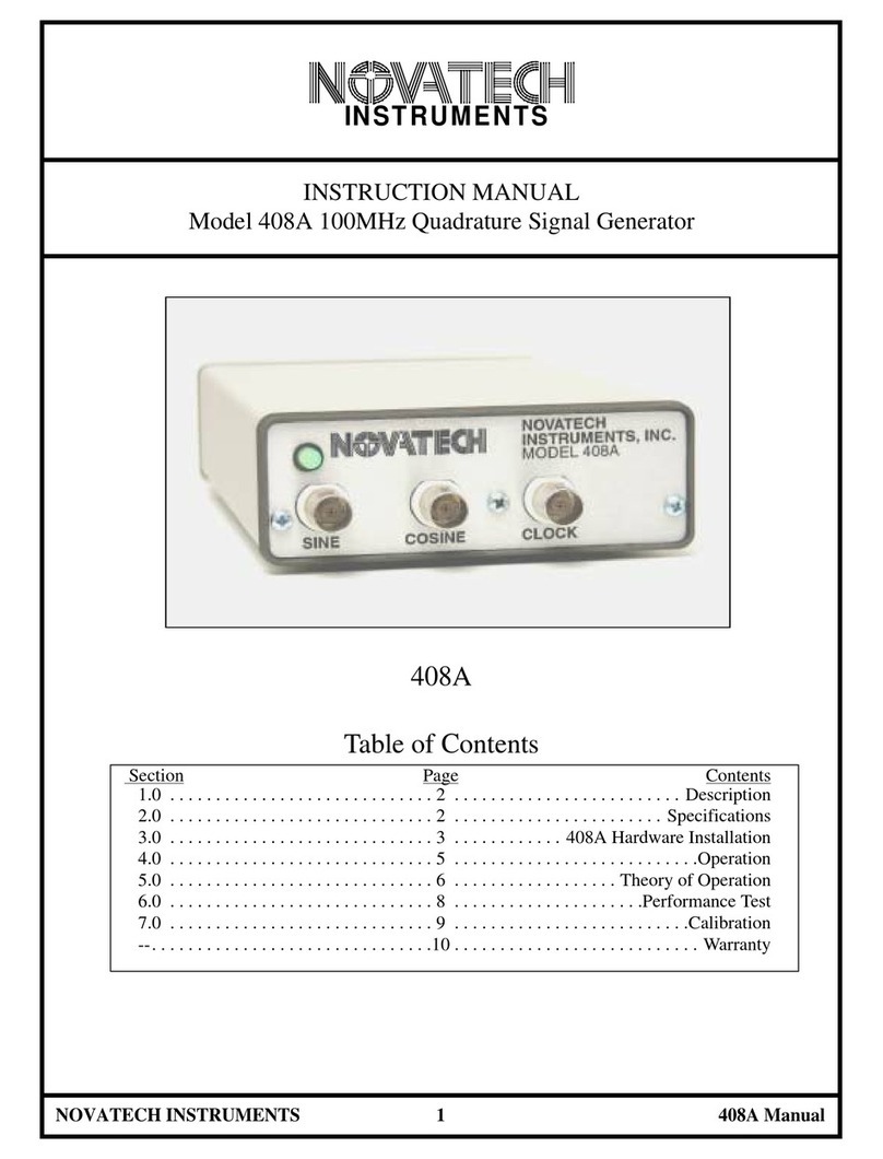 Novatech Instruments 408A Manuel utilisateur Novatech Instruments 408A Manuel utilisateur