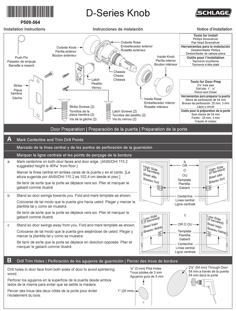 Schlage D-Series Manuel utilisateur