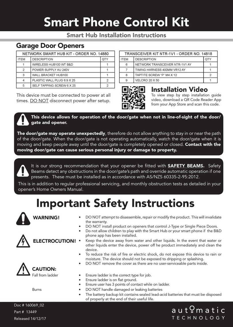 Automatic Technology Smart Phone Control Kit Manuel utilisateur