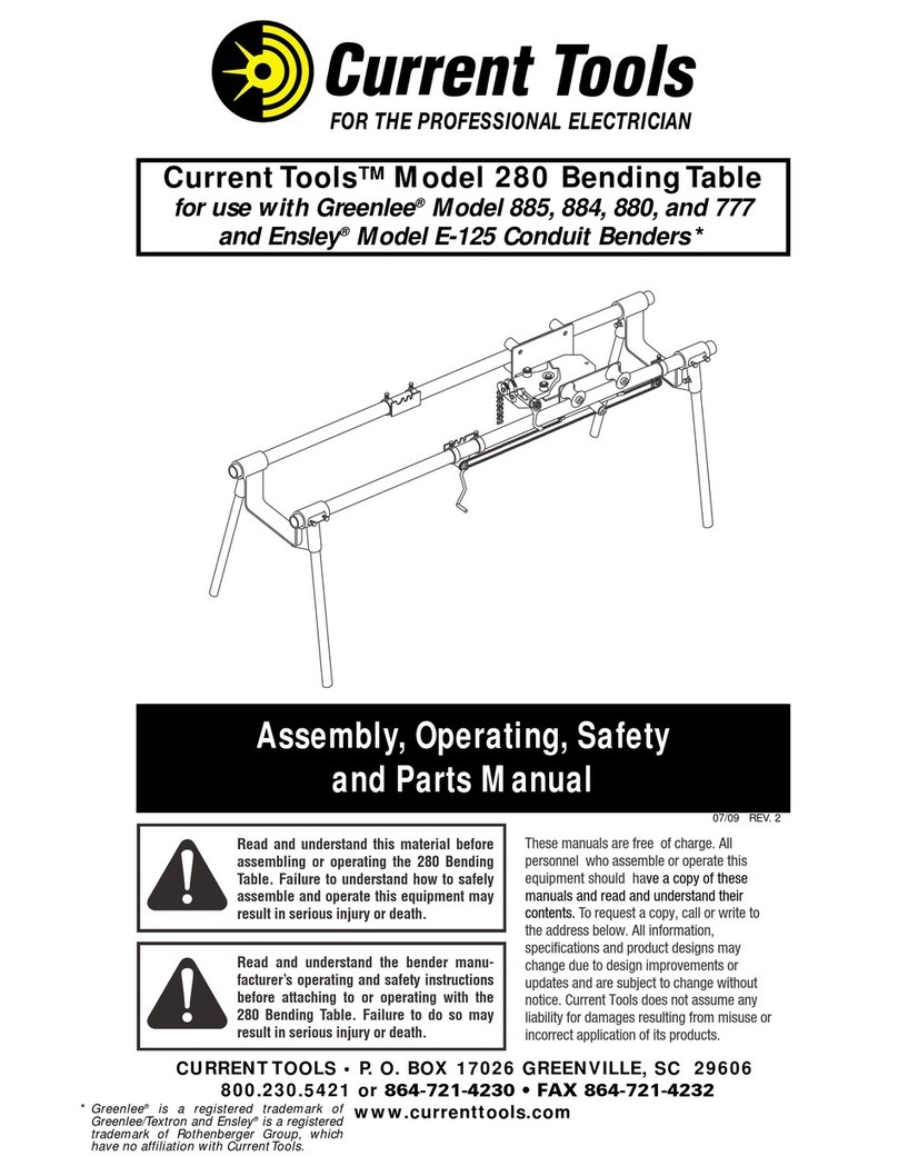 Current Tools 280 Manuel utilisateur Current Tools 280 Manuel utilisateur