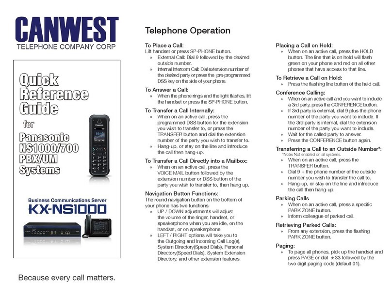 Panasonic NS1000 Manuel utilisateur