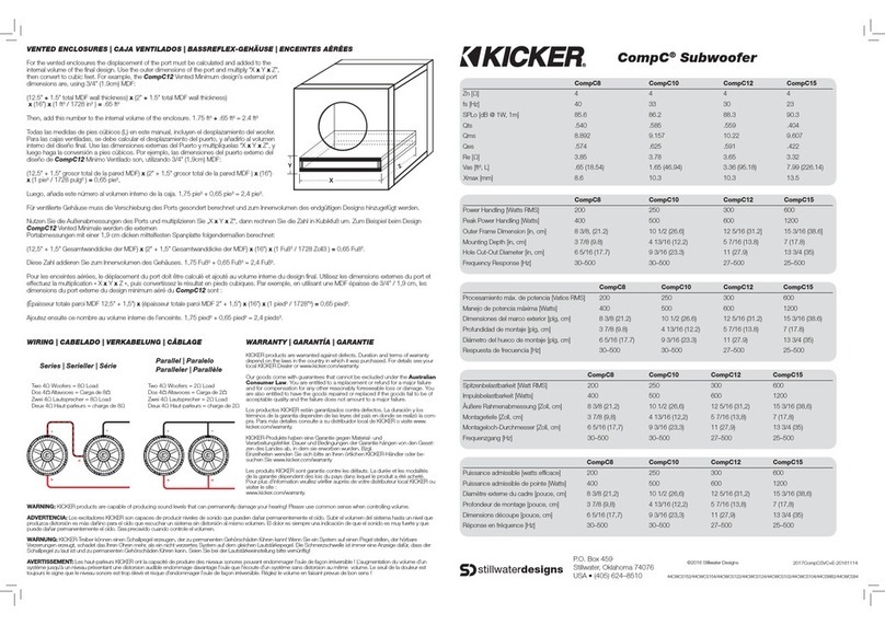 Kicker CompC8 Manuel utilisateur