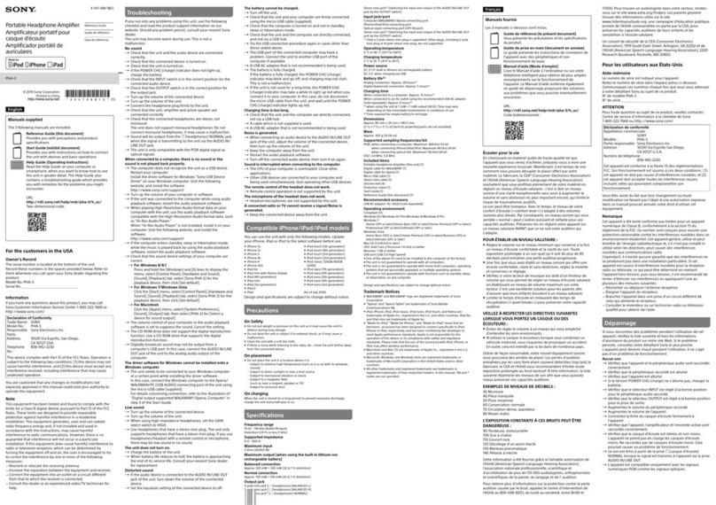 Sony PHA-3 Manuel utilisateur