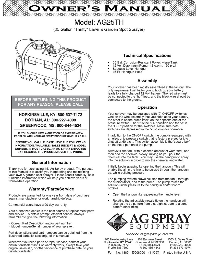 AG SPRAY AG25TH Manuel utilisateur