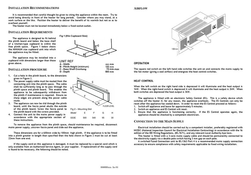 Smith's Heating First SS3E Manuel utilisateur