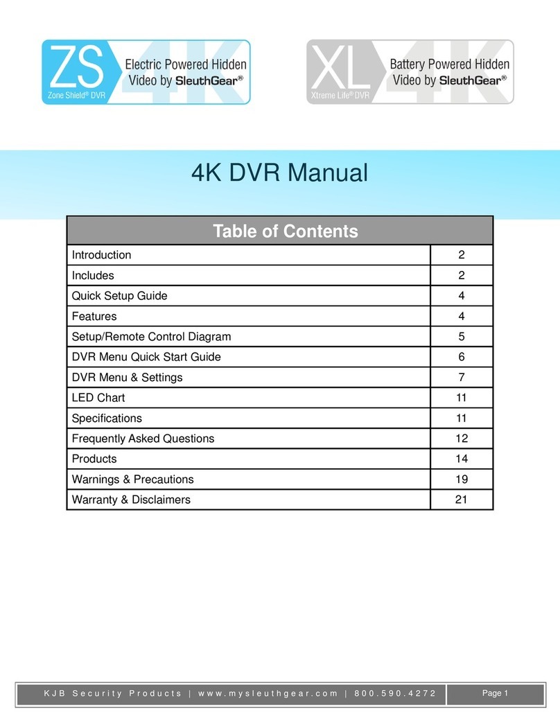 SleuthGear ZONE SHIELD 4K DVR Manuel utilisateur