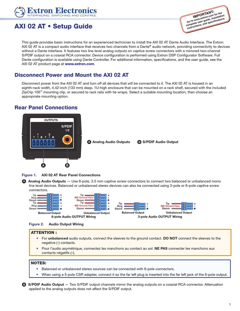 Extron electronics AXI 02 AT Manuel utilisateur