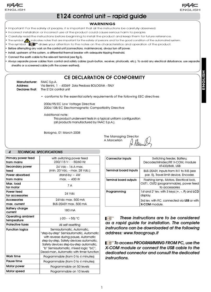 FAAC E124 Mode d’emploi