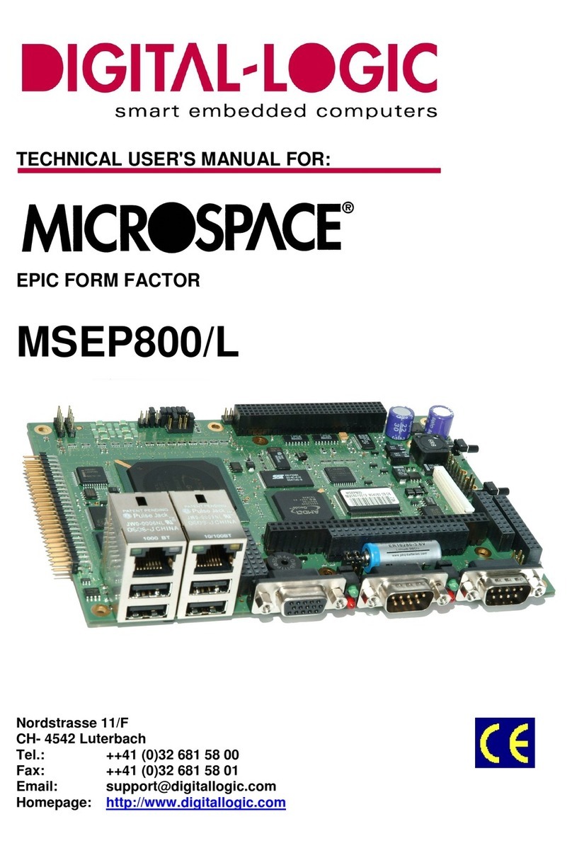 DIGITAL-LOGIC MICROSPACE  MSEP800 Manuel utilisateur