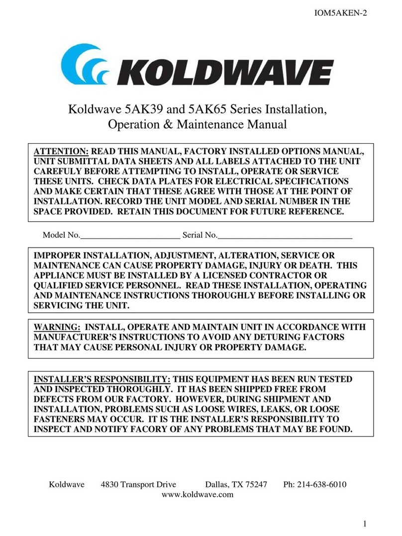 Koldwave 5AK39BFA Manuel d'instructions Koldwave 5AK39BFA Manuel d'instructions