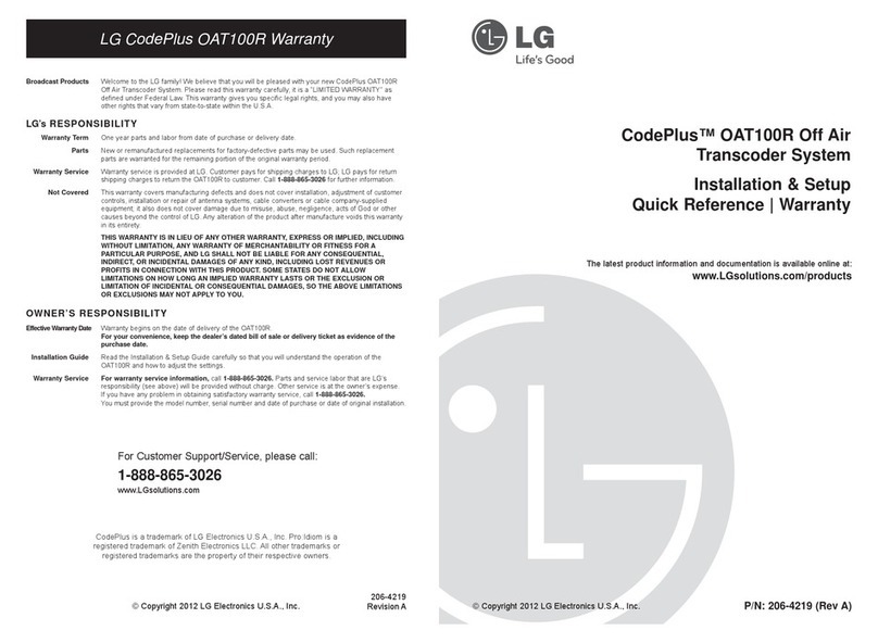LG CodePlus OAT100R Manuel utilisateur