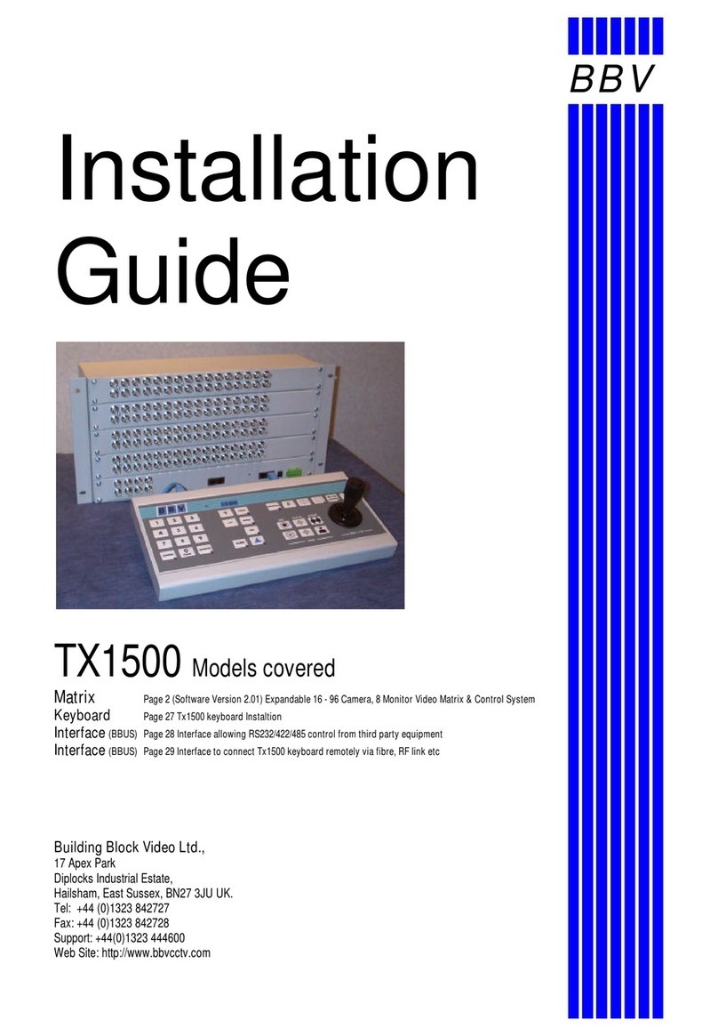 BBV TX1500 system Manuel utilisateur BBV TX1500 system Manuel utilisateur