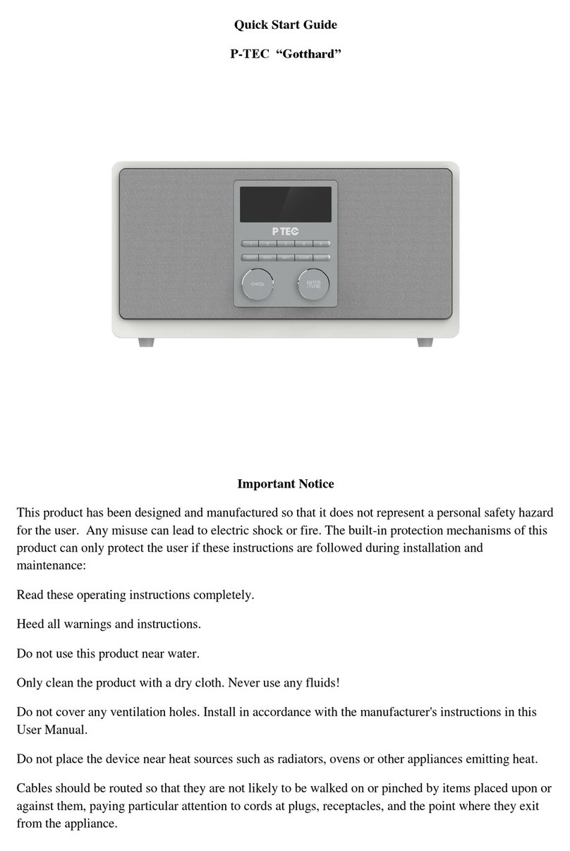 P Tec Gotthard Manuel utilisateur