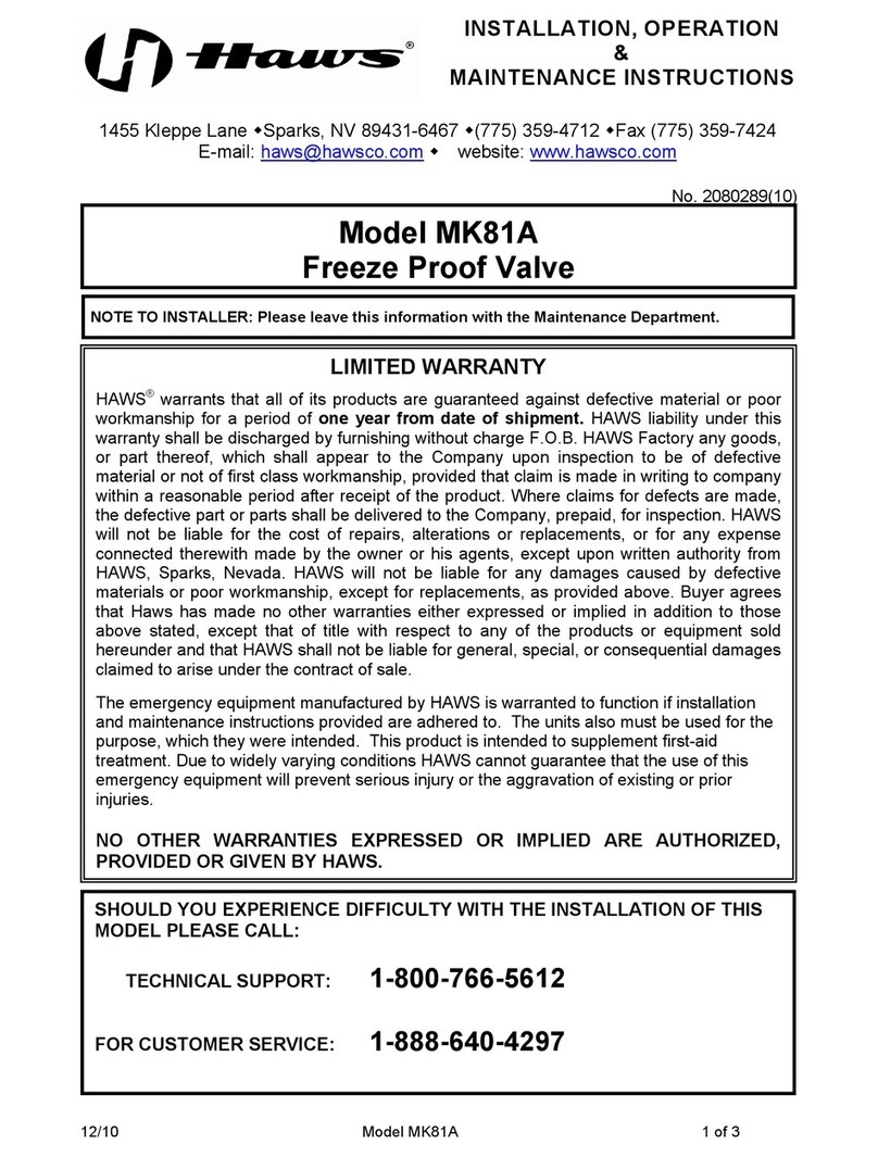 Haws MK81A Manuel du propriétaire Haws MK81A Manuel du propriétaire