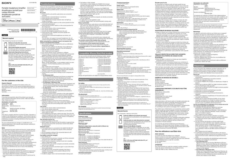Sony PHA-3 Manuel utilisateur
