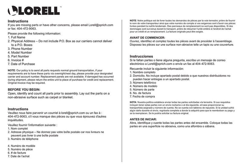 Lorell 60603 Manuel utilisateur