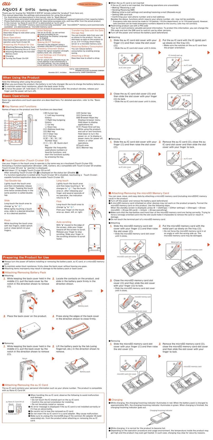 Sharp AQUOS K Manuel de service