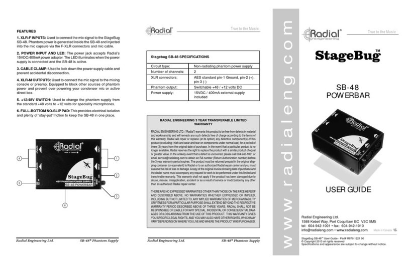 Radial Engineering StageBug SB-48 Manuel utilisateur