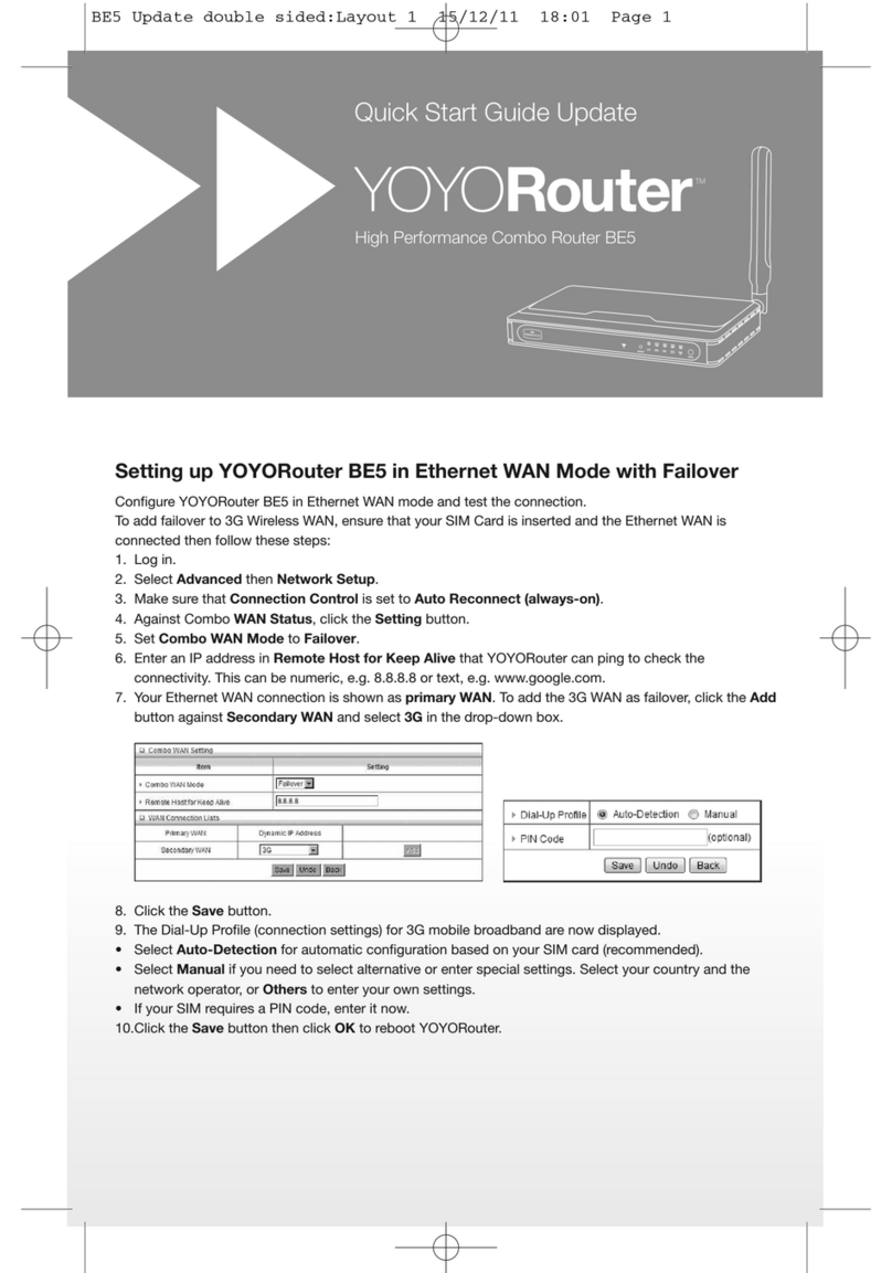 YOYORouter BE5 Manuel utilisateur