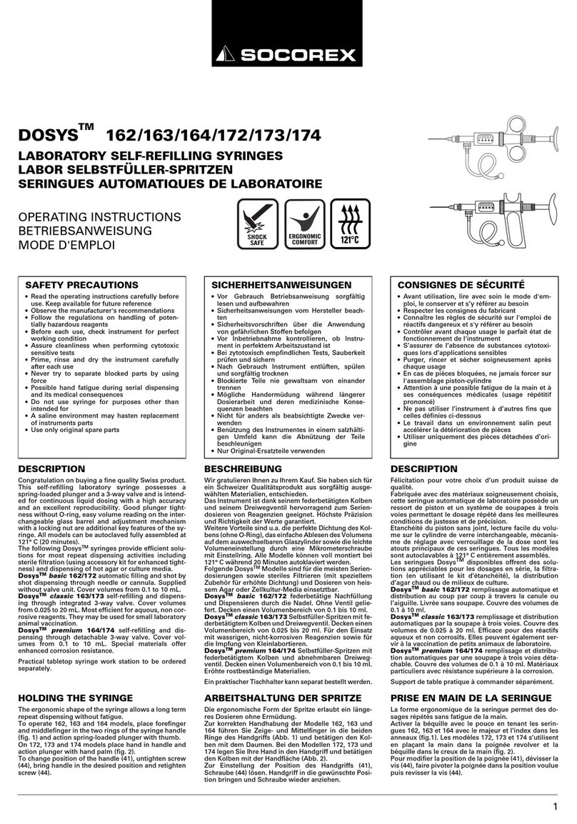 socorex DOSYS 162 Manuel utilisateur
