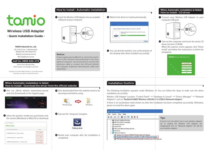 Tamio U1 Manuel utilisateur