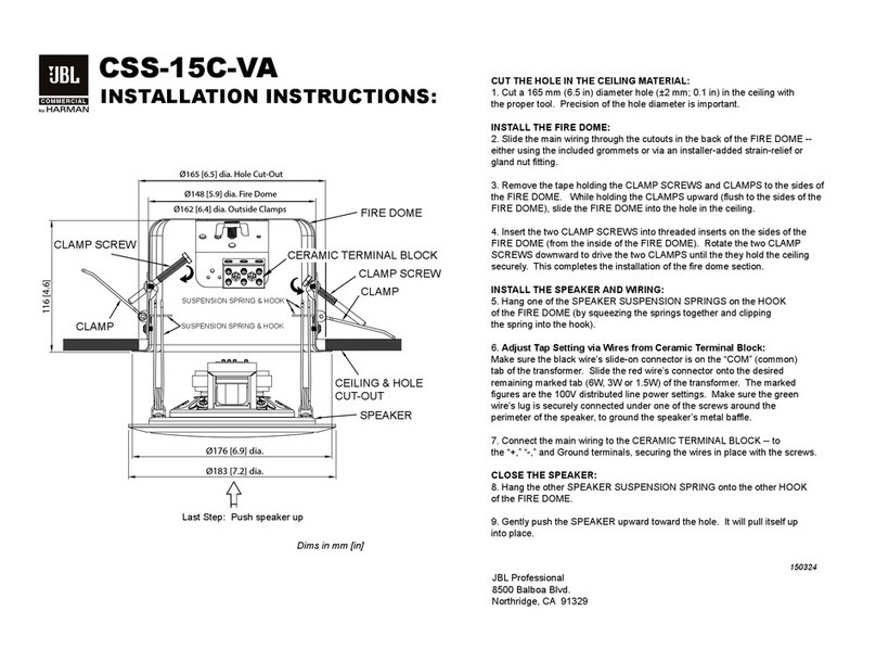 JBL CSS-15C-VA Manuel utilisateur JBL CSS-15C-VA Manuel utilisateur