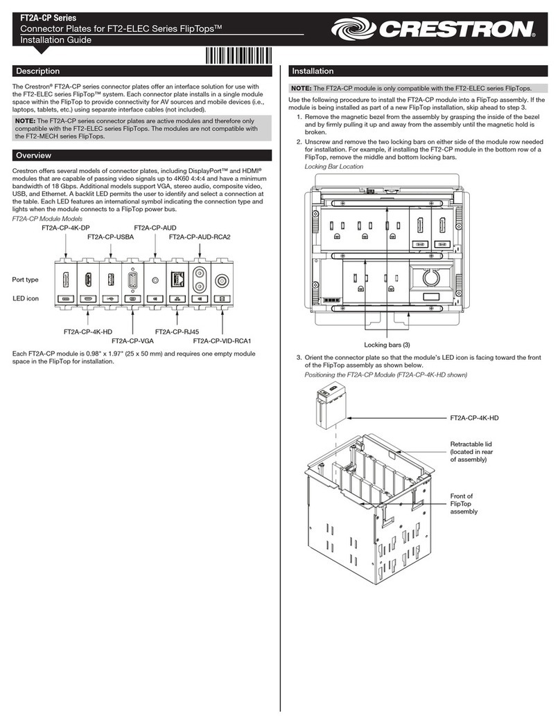 Crestron FT2A-CP-USBA Manuel utilisateur Crestron FT2A-CP-USBA Manuel utilisateur