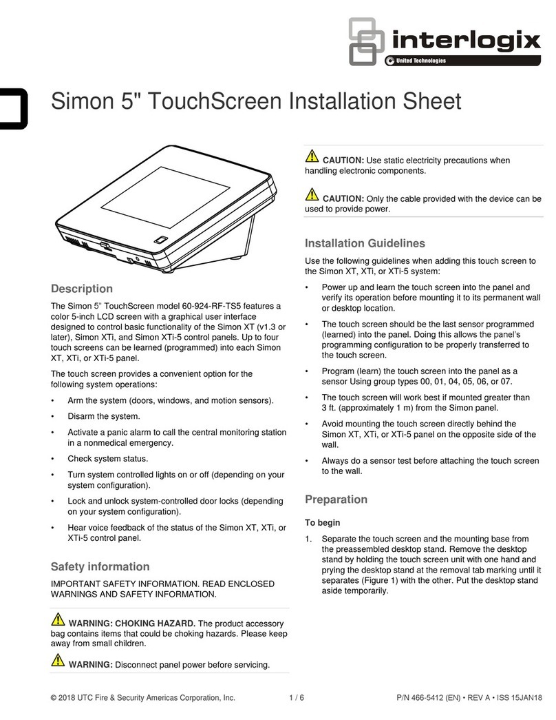 Interlogix 60-924-RF-TS5 Instructions de montage