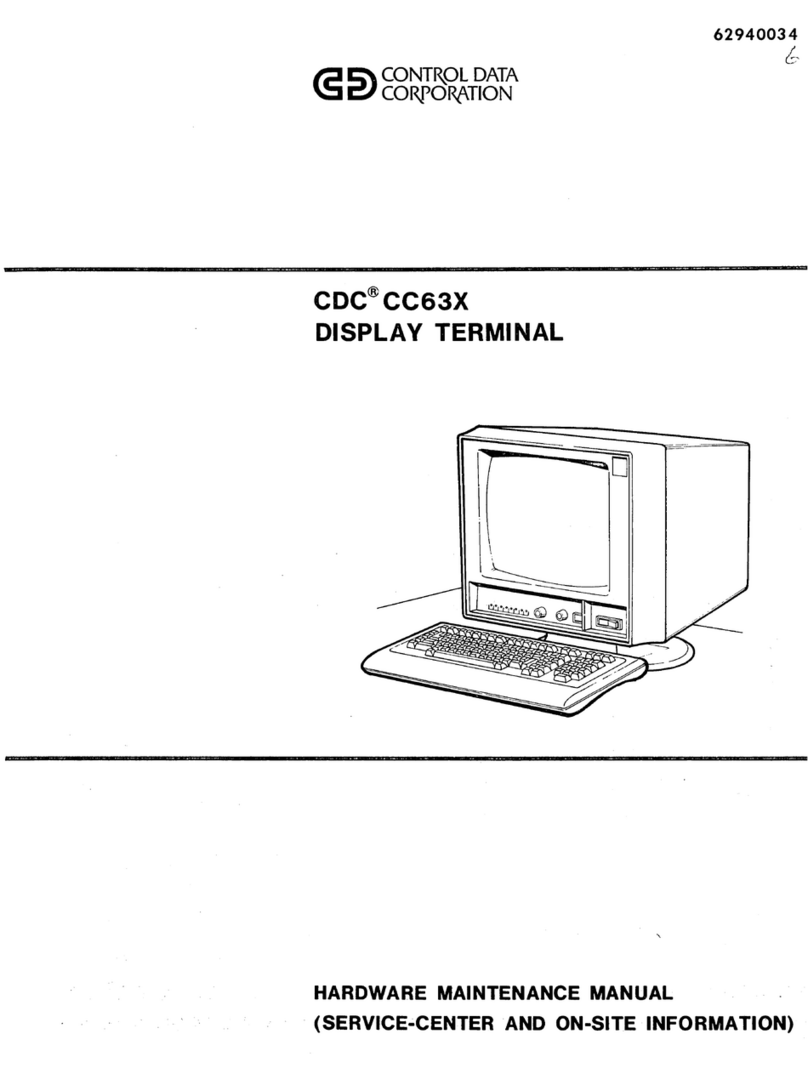 Control Data Corporation CDC CC63X Manuel du propriétaire