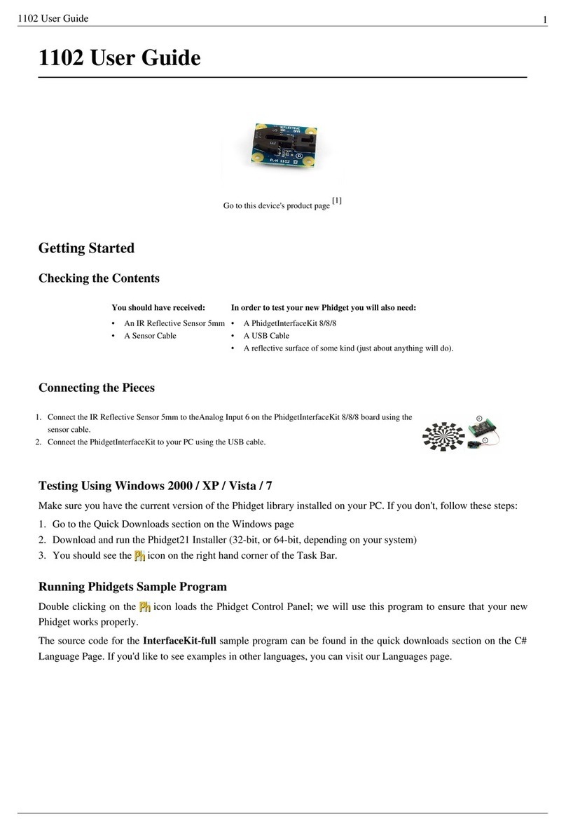 Phidgets 1102 Manuel utilisateur
