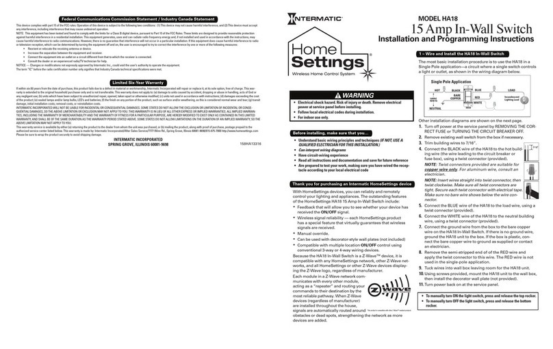 Intermatic HA18 Caractéristiques techniques