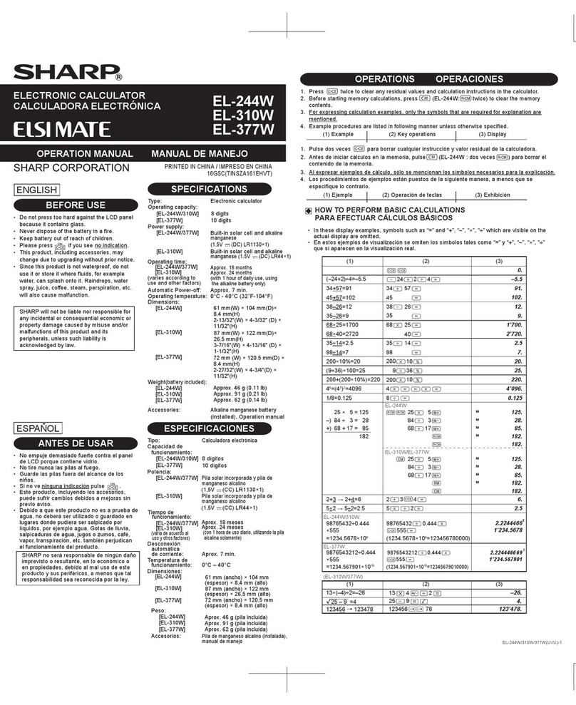 Sharp ELSI MATE EL-244W Manuel utilisateur