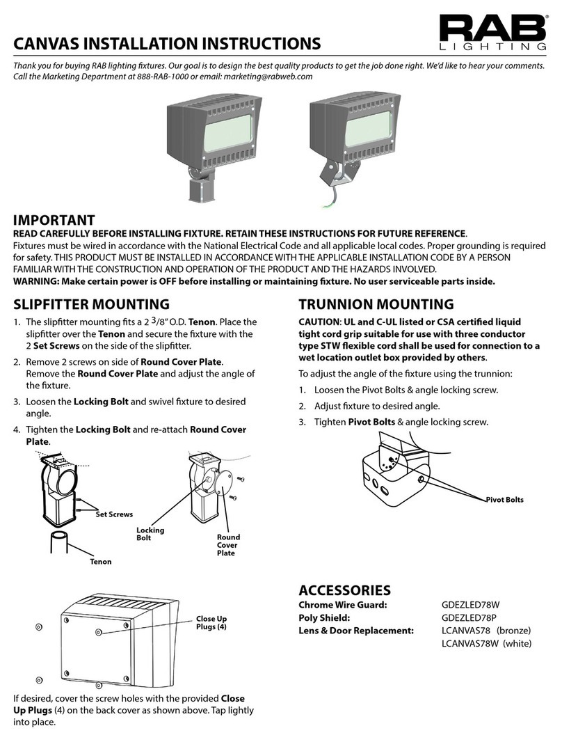 RAB Lighting CANVAS78TW Manuel utilisateur RAB Lighting CANVAS78TW Manuel utilisateur