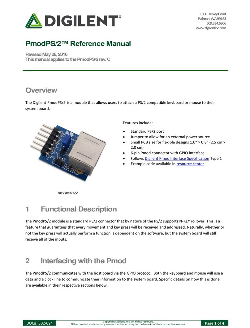 Digilent PmodPS/2 Manuel utilisateur Digilent PmodPS/2 Manuel utilisateur
