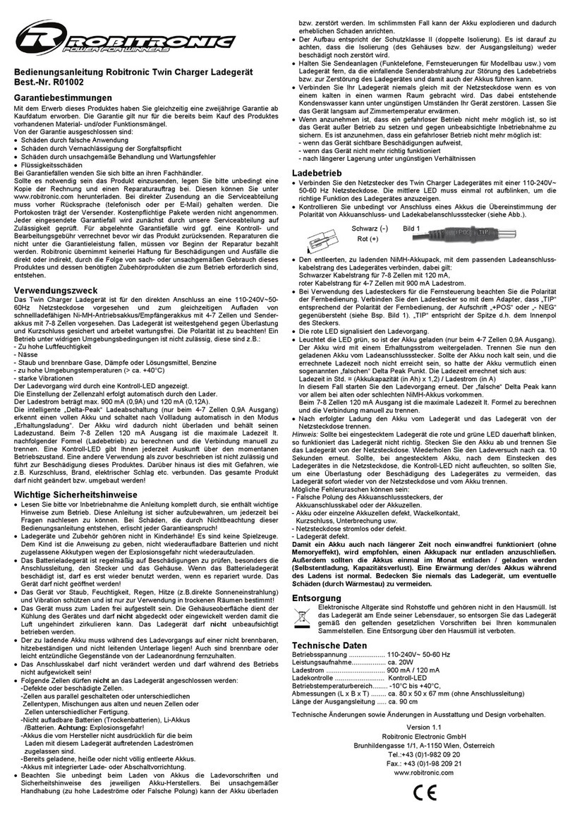 Robitronic R01002 Manuel utilisateur