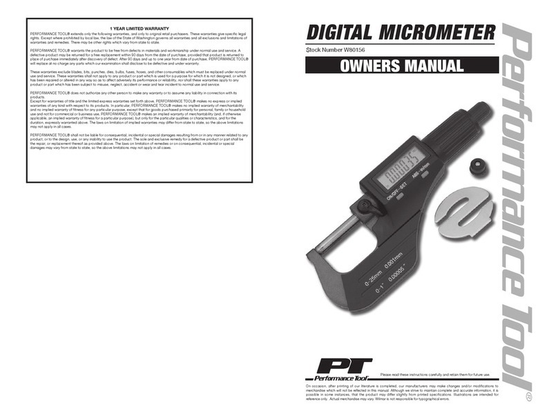 Performance Tool W80156 Manuel utilisateur